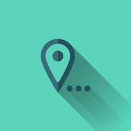 Blue map pointer icon Flat design