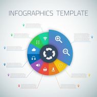 Web Infographic Timeline Pie Template Layout With Vector Icons N15