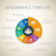 Web Infographic Timeline Pie Template Layout With Vector Icons N16