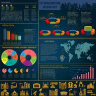 Set of elements infrastructure city vector infographics N25