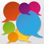 Colorful Communication Speech Bubbles White Background