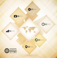 infographic cube box for business concepts wooden design background modern