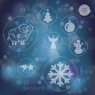 Christmas infographic with unfocused background N193