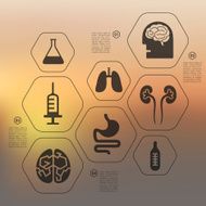 medicine infographic with unfocused background N76