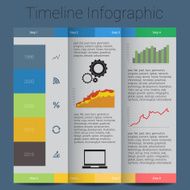 Retro Timeline Infographic Vector design template N7