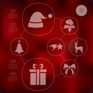 Christmas infographic with unfocused background N196
