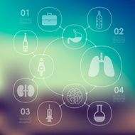 medicine infographic with unfocused background N77