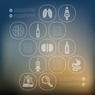 medicine infographic with unfocused background N78