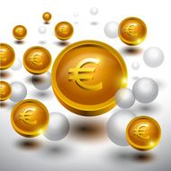 Abstract 3D glossy icon sets in Euro Currency Concept EPS 10