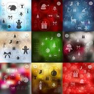 Christmas infographic with unfocused background N197