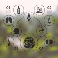 medicine infographic with unfocused background N79