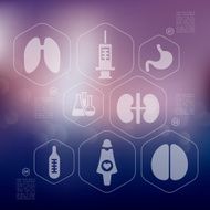 medicine infographic with unfocused background N84