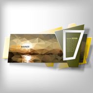 Infographic banner origami styled vector N28