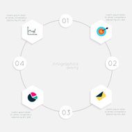 Abstract business info graphics template with icons N118