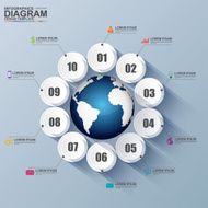 Abstract 3D digital business circle Infographic N10