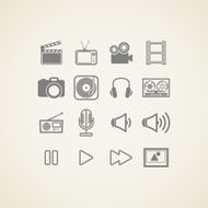 vector icons with creative industry items