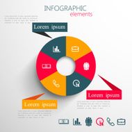 vector set of abstract 3d paper infographic elements for print N21