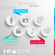 vector set of abstract 3d paper infographic elements for print N22