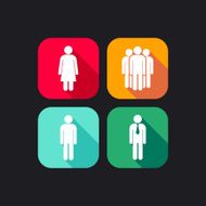 flat icons for web and mobile applications with people signs