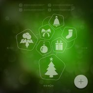 Christmas infographic with unfocused background N202