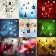 Christmas infographic with unfocused background N203