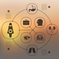 medicine infographic with unfocused background N85