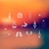 medicine infographic with unfocused background N86
