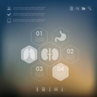 medical infographic with unfocused background N80