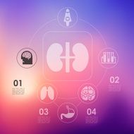 medical infographic with unfocused background N81