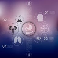 medical infographic with unfocused background N82