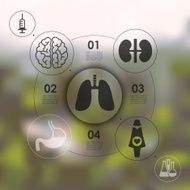 medical infographic with unfocused background N83