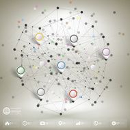 Infographic network with pointer marks for business template vector N6