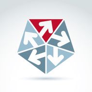 Vector abstract icon with five arrow symbol element N2
