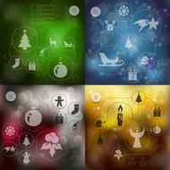 Christmas infographic with unfocused background N206