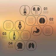 medicine infographic with unfocused background N88