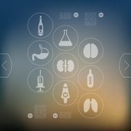 medicine infographic with unfocused background N90