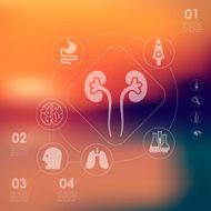 medical infographic with unfocused background N86