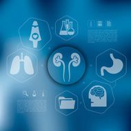 medical infographic with unfocused background N87