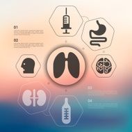 medical infographic with unfocused background N89