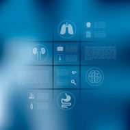 medical infographic with unfocused background N90