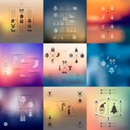 Christmas infographic with unfocused background N207
