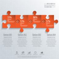 Abstract 3D puzzle infographic N38