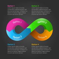 Infinity loop timeline infographic with text N2