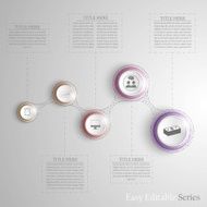 Five circle steps option infographic