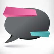 Blank empty speech bubble Origami banner background N22