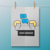 Internet Conversation Poster artwork Vector illustration concept