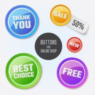 Modern round buttons with messages for your business website online