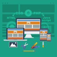 web development concept flat style