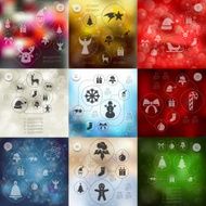 Christmas infographic with unfocused background N208