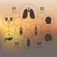 medicine infographic with unfocused background N92